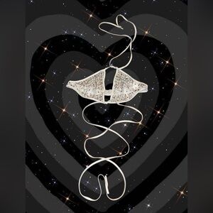 Banjul White Checkered Mesh Rhinestone Top